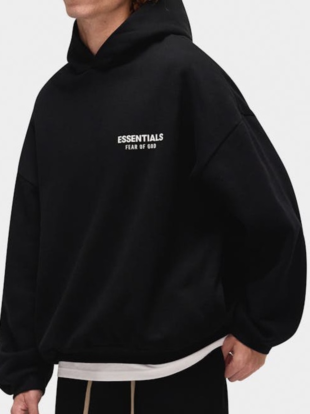 FEAR OF GOD ESSENTIALS FLEECE HOODIE BLACK - M